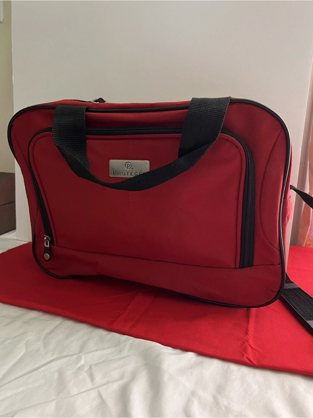 Protege Merlot Red Softside Carry On Boarding Duffel Shoulder Bag Personal Item